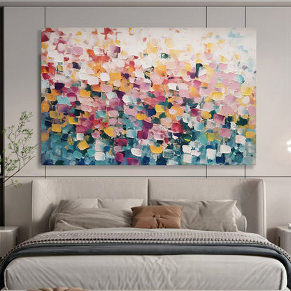 “Vibrant Dot Fusion” Abstract Pointillism Painting On Canvas DLZ162