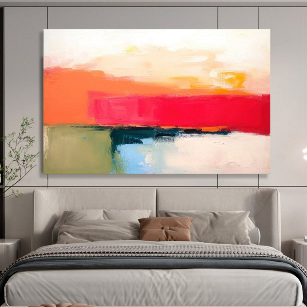 “Bold Color Blocks Abstract” Abstract Painting On Canvas DLZ056