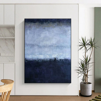 “Moody Blue Gradient” ，Abstract Seascape Oil Painting CT0897