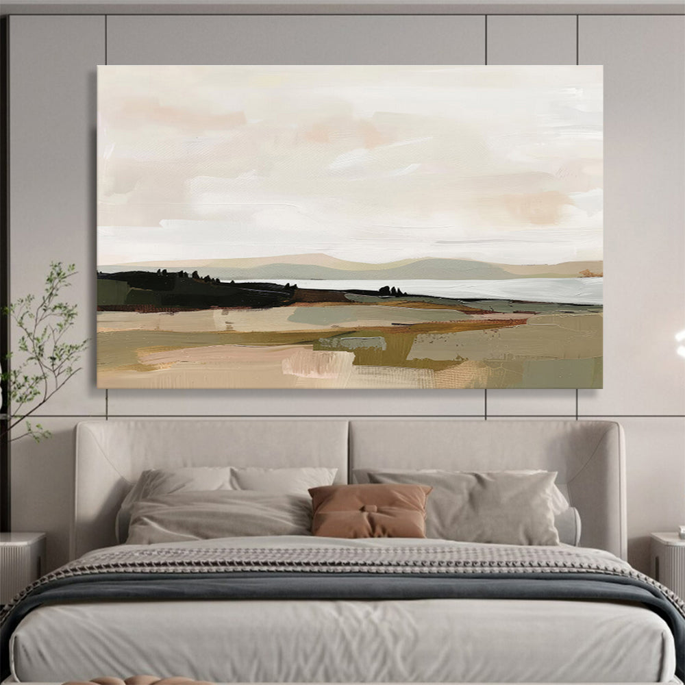 Soft Tones Landscape Serene Terrain Painting On Canvas DKH242