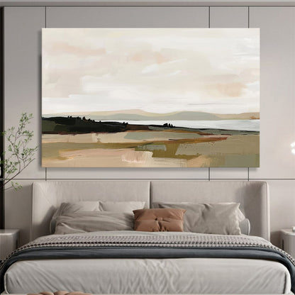 Soft Tones Landscape Serene Terrain Painting On Canvas DKH242