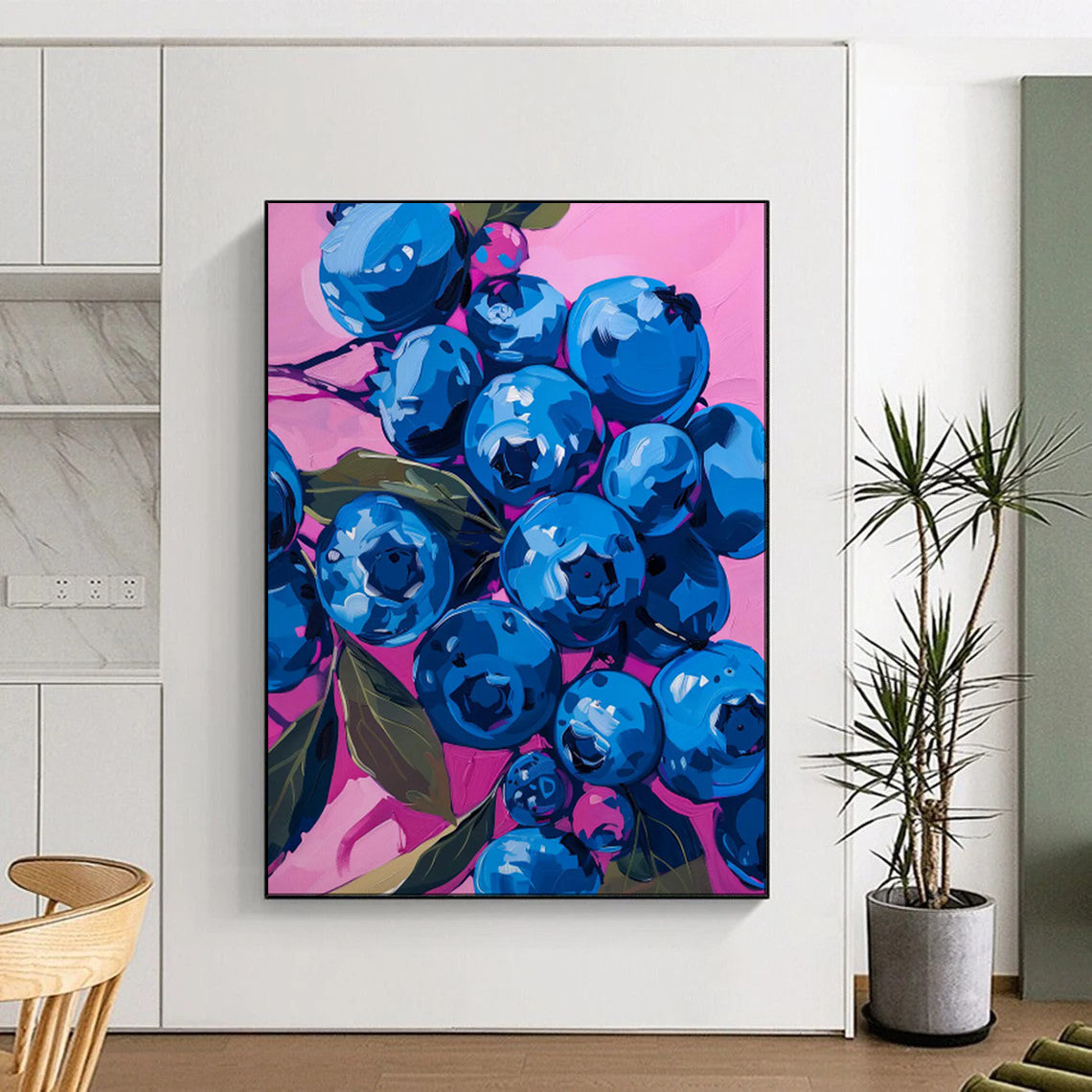 “Vibrant Blueberries on Pink” - Pop - Art Still Life CT2013