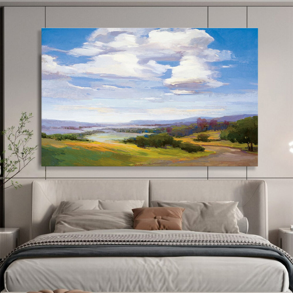 “Vibrant Sky - Land” Impressionist Oil Painting On Canvas DKH434
