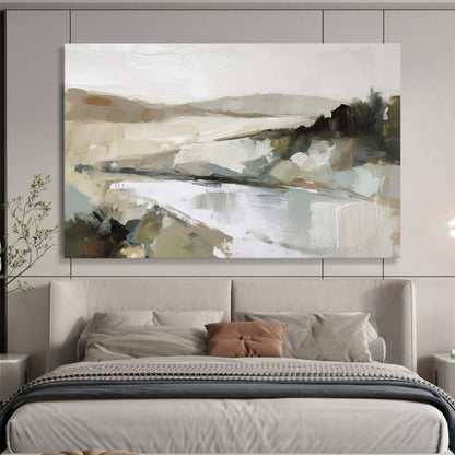 Muted Landscape Soft Tones Abstract Terrain Painting On Canvas DKH238