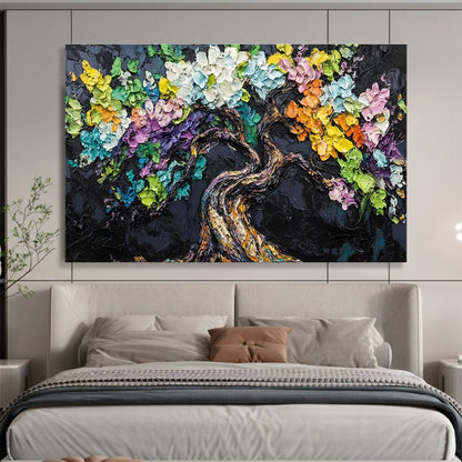 “Colorful Tree of Life” - Symbolic Impasto Painting On Canvas DKH825