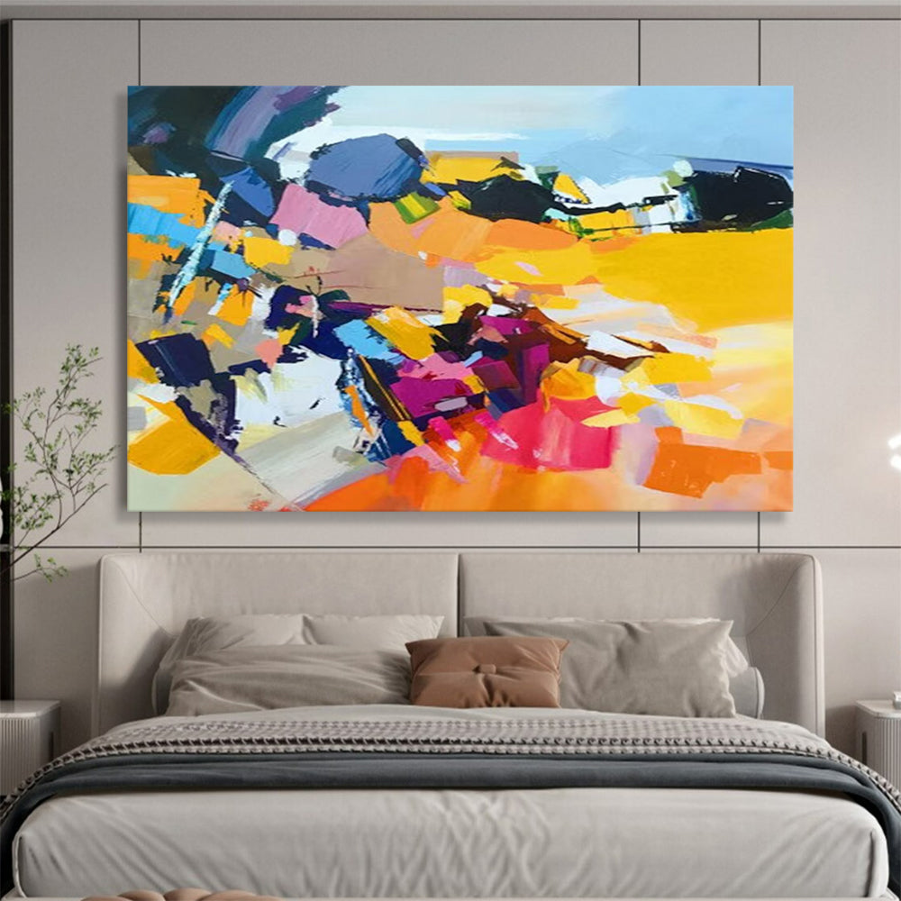 Vibrant Color Block Abstract - Modern Abstract Painting On Canvas DLZ187