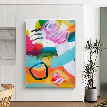 Vibrant Strokes, Dynamic Forms - "Color Carnival" - Abstract Acrylic Painting CT1824