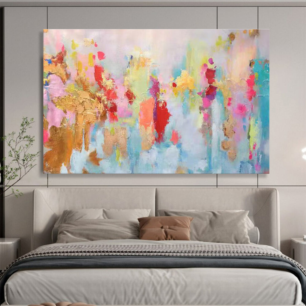Pastel Abstract Celebration - Abstract Expressionist Painting On Canvas DKH643