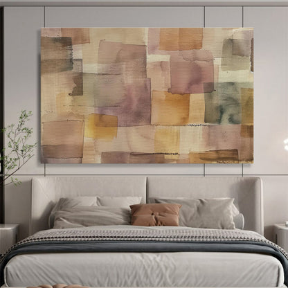 Pastel Patchwork - Watercolor - Style Abstract Painting On Canvas DKH592