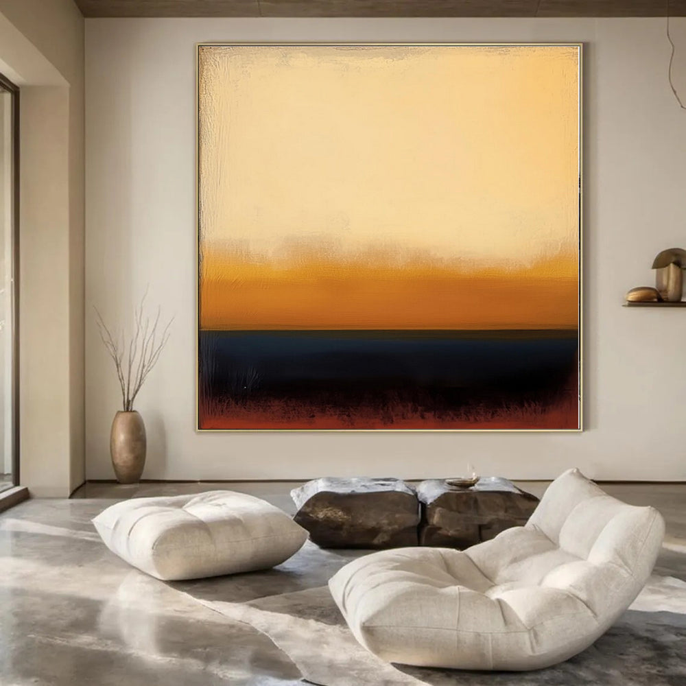 “Warm Gradient (Beige - Orange - Blue)” – Color Field Painting CT1190
