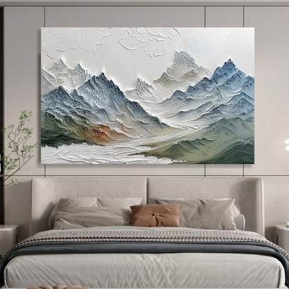 “Textured Colorful Mountain Range” Impasto Landscape Painting On Canvas DKH453
