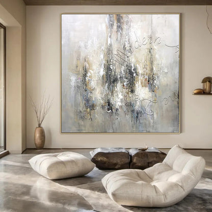 “Neutral - Toned Abstract” ，Abstract Minimalist Oil Painting CT0930