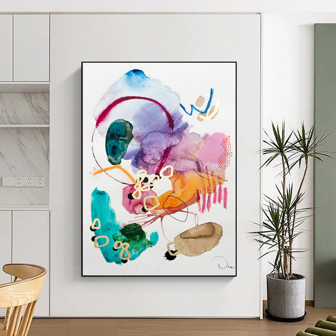 “Color Burst” - Abstract Watercolor - Ink Fusion Art on Canvas CT1869