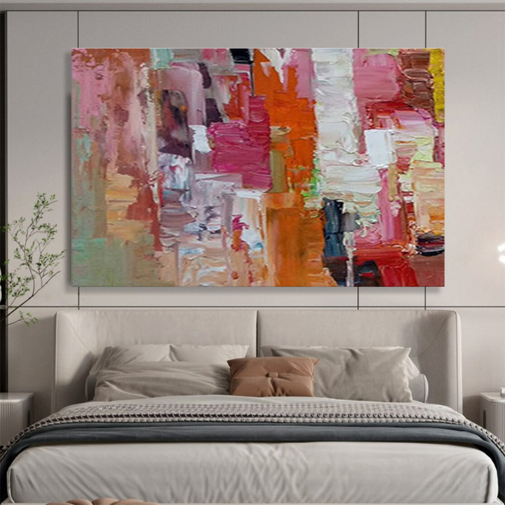 “Vibrant Color Blocks” Abstract Expressionist Painting On Canvas DKH375