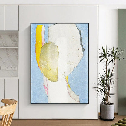 “Collage Portrait 3” - Mixed - media Abstract Portrait Painting On Canvas CT2225
