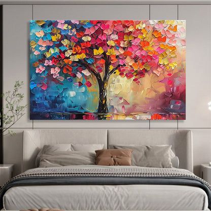 “Rainbow Tree of Life” - Symbolic Impasto Painting On Canvas DKH858