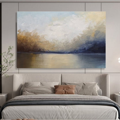 “Soft - Toned Lake ‘Tranquil Waterscape’” - Impressionist Landscape Painting On Canvas DLZ041