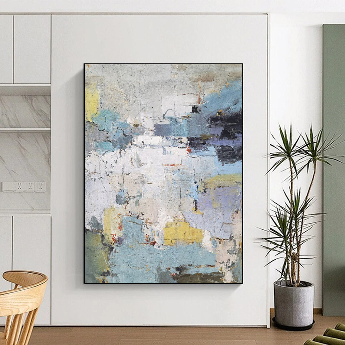 “Colorful, Abstract Cityscape ‘Urban Mosaic’” - Impasto Abstract Painting On Canvas DTP352