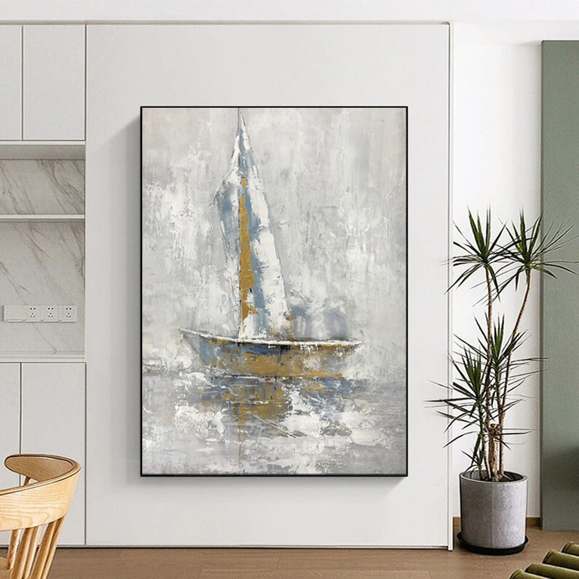 Golden Sail Abstract Nautical Art CT1957