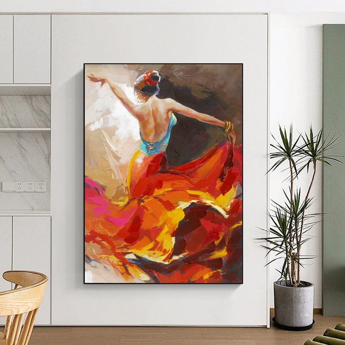 “Flamenco Dancer in Motion” – Expressionistic Oil Painting On Canvas CT2178