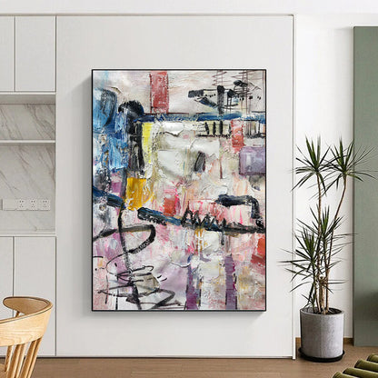Colorful Urban Abstraction - Abstract Expressionist Painting On Canvas DKH1268