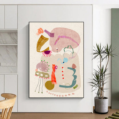 Pastel Shapes, Playful Forms - "Whimsy Assortment" - Mixed - media Abstract Art CT1845