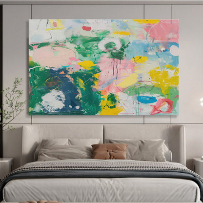 “Vibrant Color Explosion” Abstract Acrylic Painting On Canvas DKH482