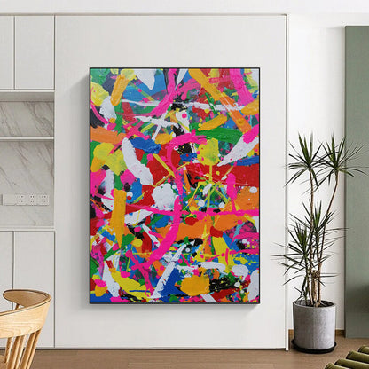 Color Explosion Splatter - Abstract Expressionist Painting On Canvas DKH1277