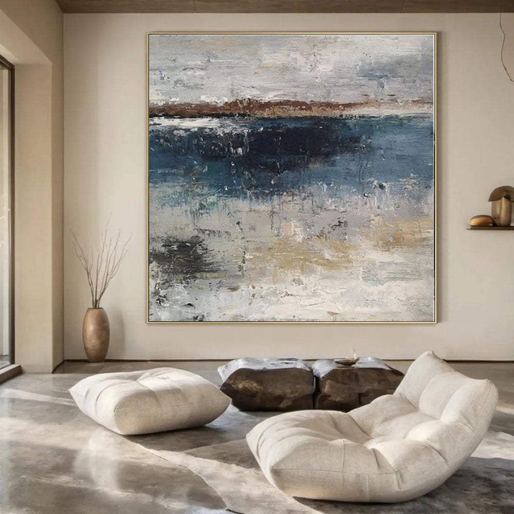 Muted Coastal Abstraction - Abstract Landscape Oil On Canvas CT1319