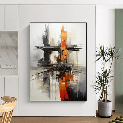Urban Abstract Reflection - Cityscape - Inspired Abstract Painting On Canvas CT2265