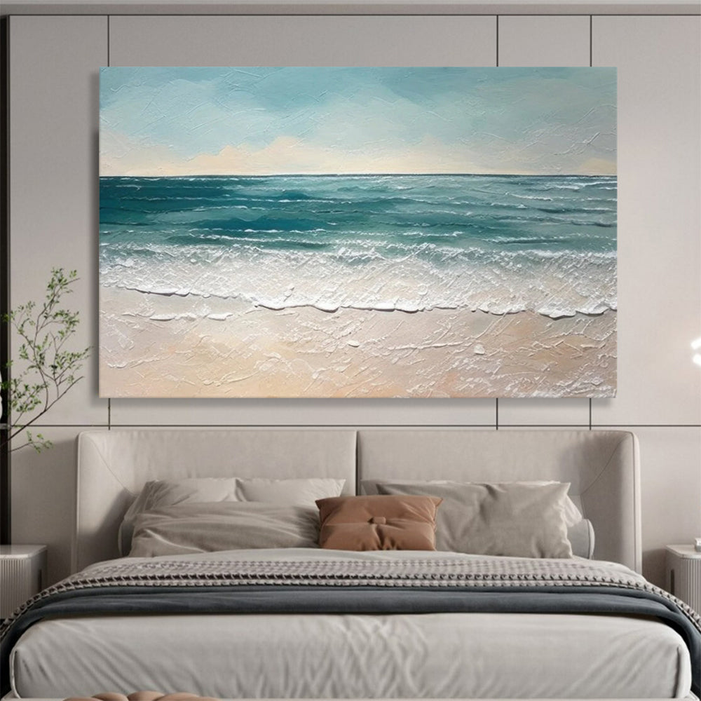 “Blue - Green Seaside Serenity” Seascape Painting On Canvas DLZ062