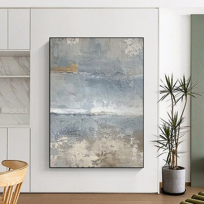 “Neutral Textured Abstract” - Abstract Painting On Canvas CT2354