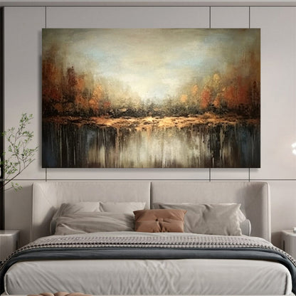 “Autumn Forest Reflection” Abstract Landscape Painting On Canvas DLZ060
