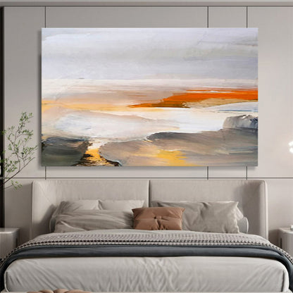 “Muted Tones: Abstract Horizon” Abstract Oil Painting On Canvas DKH382