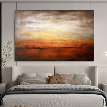 “Warm Sunset Gradient” Abstract Landscape Painting On Canvas DKH343