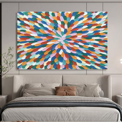 Colorful Petal - Shaped “Vibrant Floral Burst” Painting On Canvas DKH121