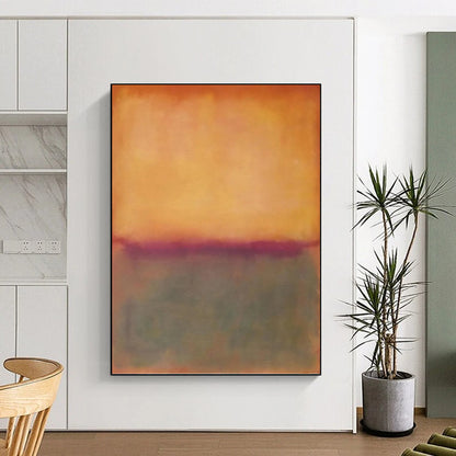 Orange & Purple Hues - Color - Block Abstract Painting On Canvas DKH1239