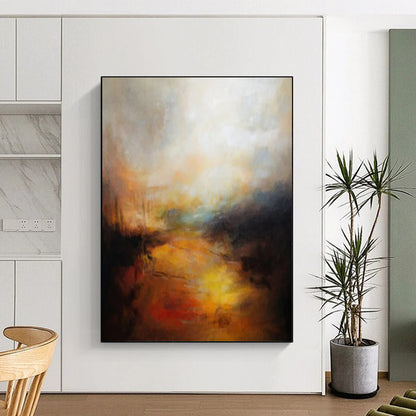 “Warm - Toned Abstract Landscape” - Abstract Painting On Canvas CT2333