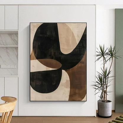 “Intertwined Black - Brown Curves” ，Abstract Organic Art CT0869