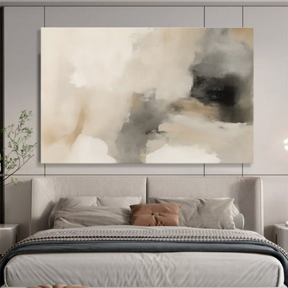 Warm Neutrals Beige Gray Abstract Blends Painting On Canvas DKH239