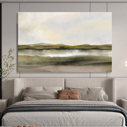 “Neutral Tones: Subtle Landscape” Minimalist Landscape Painting On Canvas DKH356