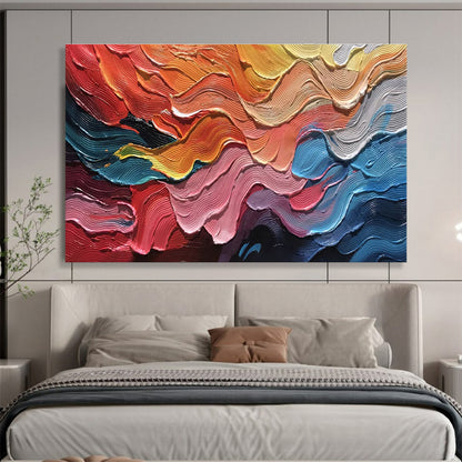 “Color - Swirled Abstract Waves” - Dynamic Abstract Painting On Canvas DKH823