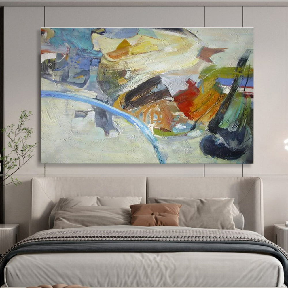 “Colorful Abstract Forms” - Playful Abstract Painting On Canvas DKH845