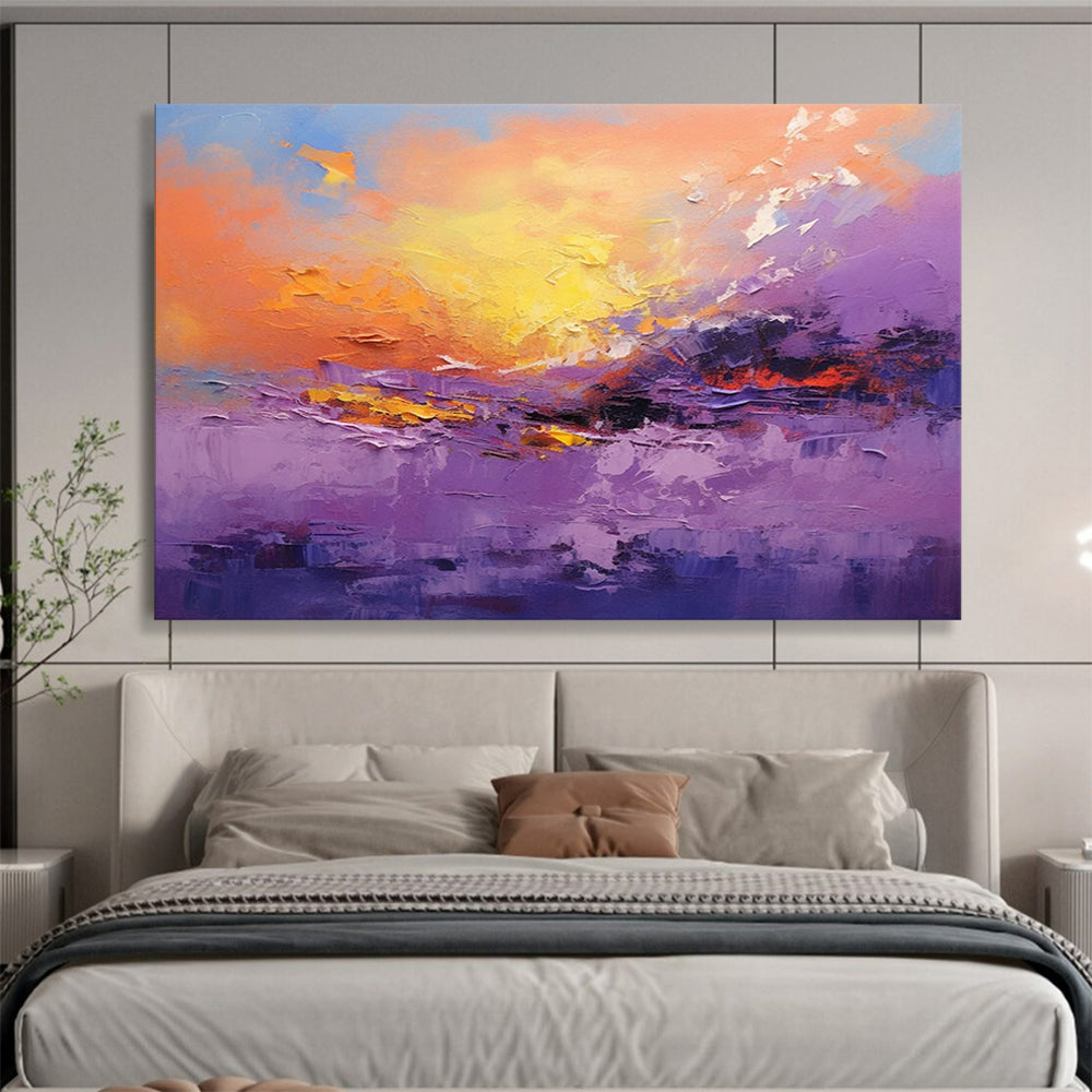 “Vibrant Sunset Landscape” Impressionistic Scenery Painting On Canvas DLZ084