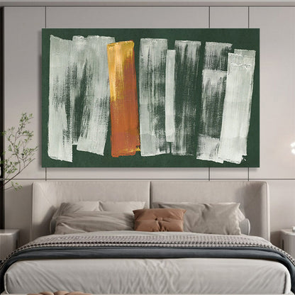 Green Background with Colorful Strokes - Abstract Expressionist Painting On Canvas DKH612