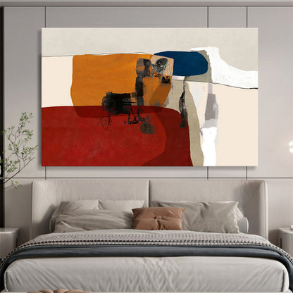 “Color Block Abstraction: Warm Tones” Abstract Modern Painting On Canvas DKH357