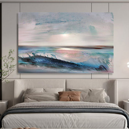 “Soft Sea Sunset Abstract” Seaside Abstract Painting On Canvas DLZ148