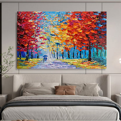 Colorful Autumn Path - Impressionist Landscape Painting On Canvas DLZ200