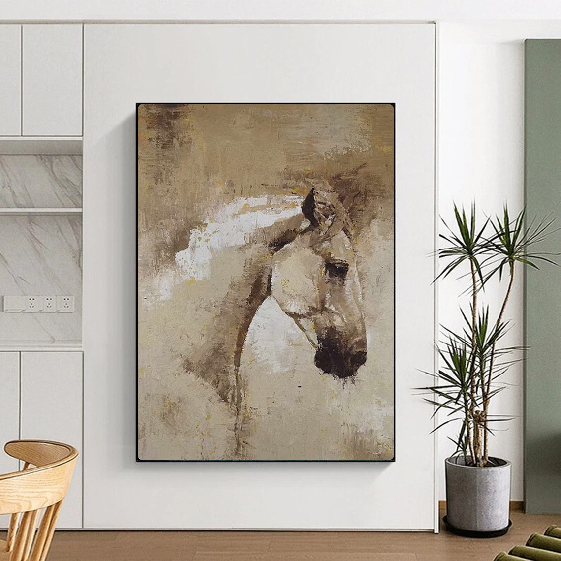 “Abstract Horse Portrait” – Impressionistic Oil Painting On Canvas CT2176