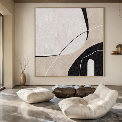 “Neutral Geometric Curves” – Abstract Geometric Painting CT1104